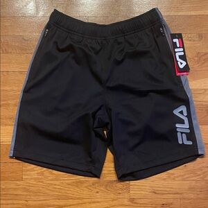 Fila Men's Black and Gray Sports Shorts